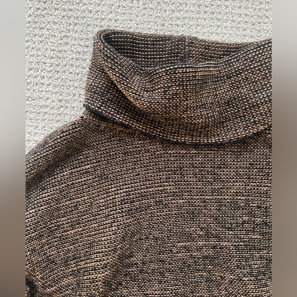 ZARA cropped turtleneck sweater - brown and black, size small - Picture 2 of 6